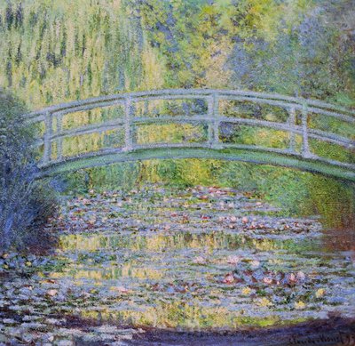 De Waterlelievijver met de Japanse Brug door Claude Monet